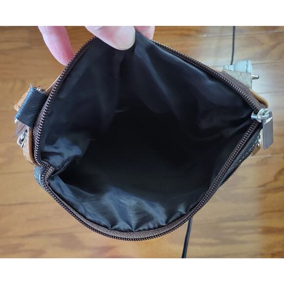 MCM 70s Leather Messenger UNISEX Crossbody 5 Pockets Multi-Color BOHO Style - Picture 9 of 16
